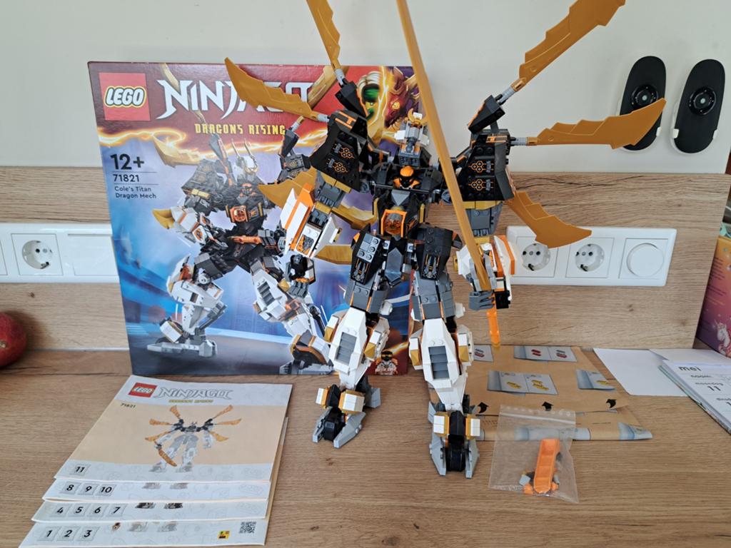Lego 71821 Ninjago Cole's Titan Dragon Mech (compleet), Lego, Ophalen of Verzenden, Zo goed als nieuw, Compleet