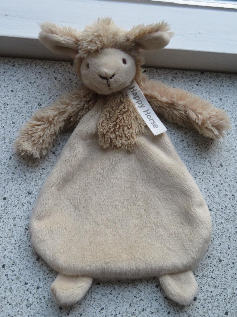 Knuffeldoek schaap schaapje Lamb Livio merk Happy Horse, Ophalen of Verzenden, Zo goed als nieuw, Wasbaar, Overige typen