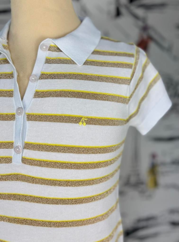 Bonpoint zomer jurk met goud streepje maat 10, Bonpoint EU, Zo goed als nieuw, Jurk of Rok, Info@b.com
