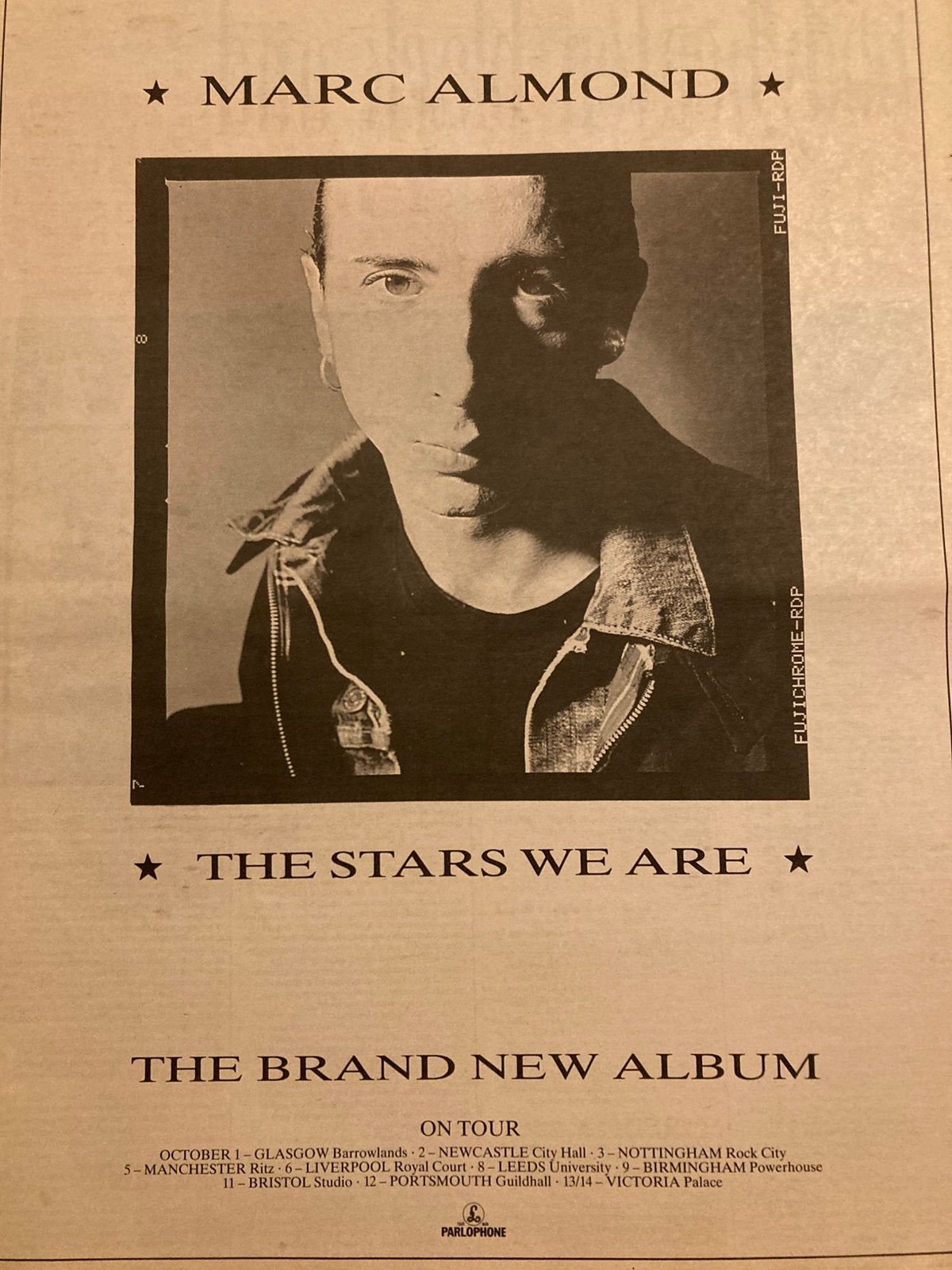 MARC ALMOND Stars We Are release A3 advertentie, Ophalen of Verzenden, Gebruikt