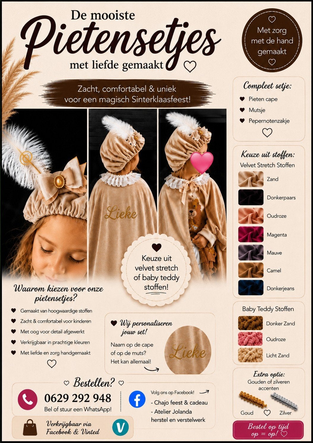 Handgemaakte Pietensets - Veel Verschillende Mogelijkheden, Ophalen of Verzenden, Nieuw, 104 of kleiner, Jongen of Meisje