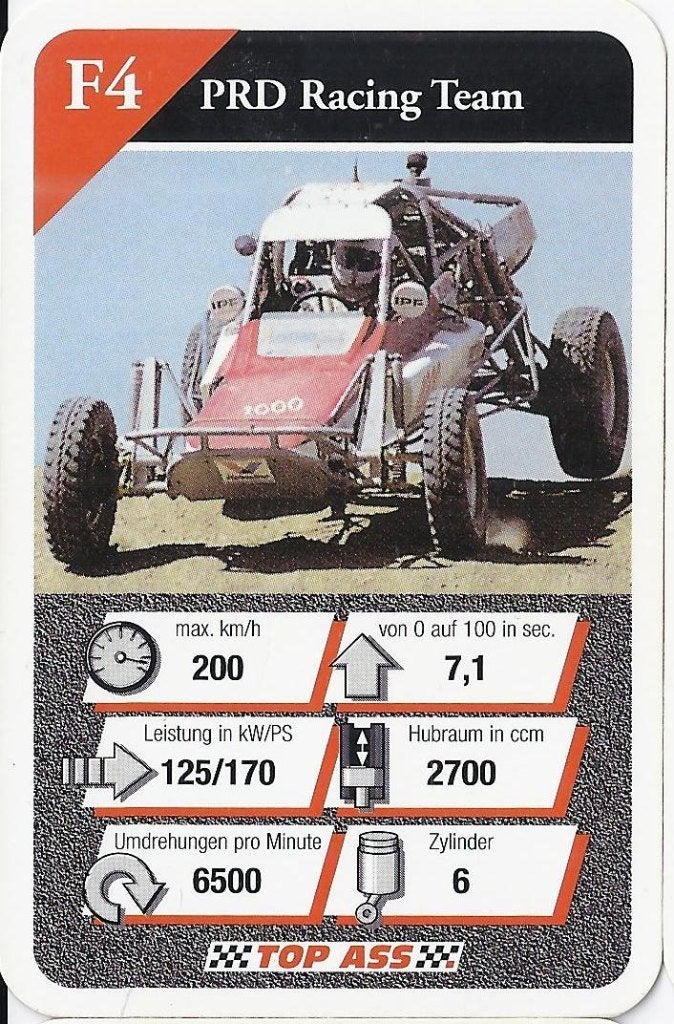 Kw2067 autokaartje f4 auto sport prd racing team, Ophalen of Verzenden, Zo goed als nieuw, Auto's