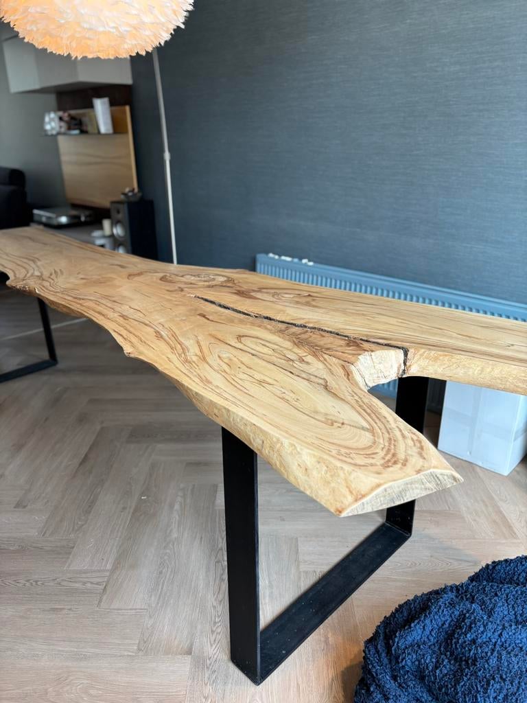 Houten eettafel, 200 cm of meer, Zo goed als nieuw, Rechthoekig, 50 tot 100 cm