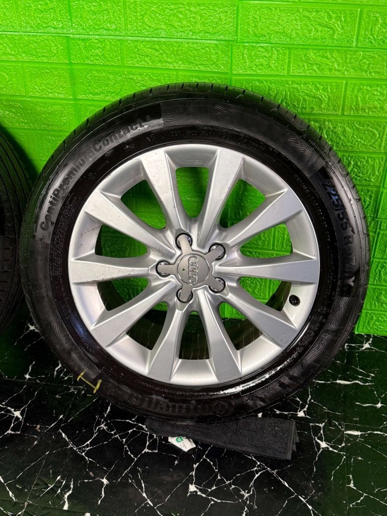 Originele Audi A6 S6 Quattro velgen 17" 5x112 zomerset, Auto-onderdelen, Banden en Velgen, Niet ingevuld, Gebruikt, Banden en Velgen