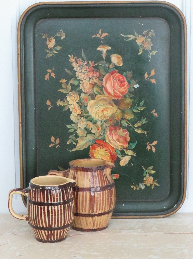 Oud toleware dienblad “Bloemen”, Ophalen of Verzenden