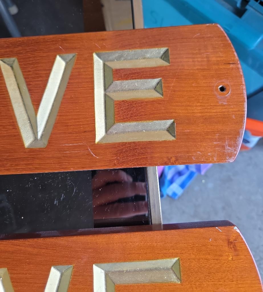Houten naamborden boot J'arrive, Ophalen, Gebruikt, Gebruiksvoorwerp, X
