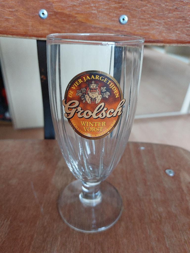 Grolsch bierglas de vier jaargetijden wintervorst, Ophalen of Verzenden, Zo goed als nieuw, Glas of Glazen, Grolsch