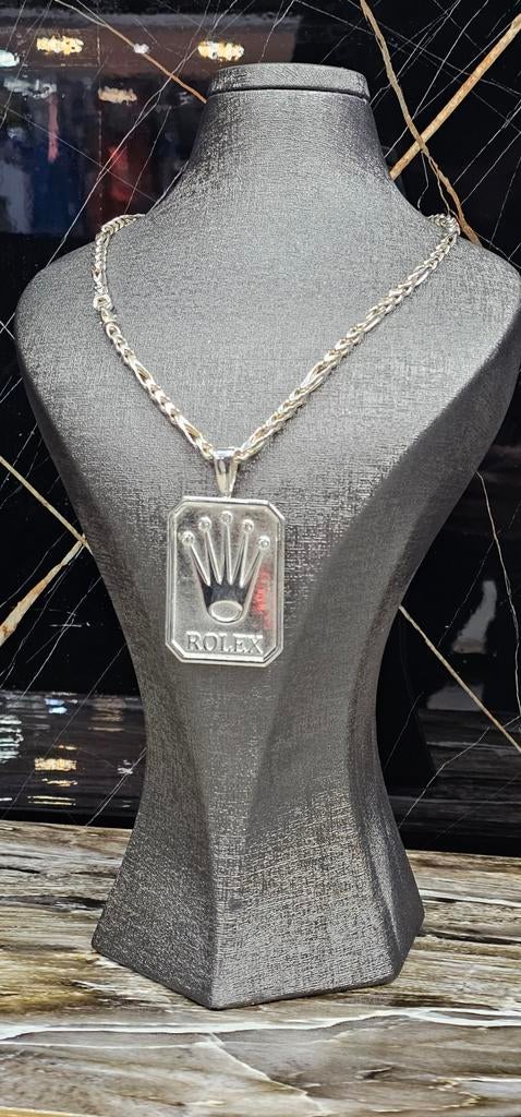 925 Zilveren Ketting met Rolex Hanger