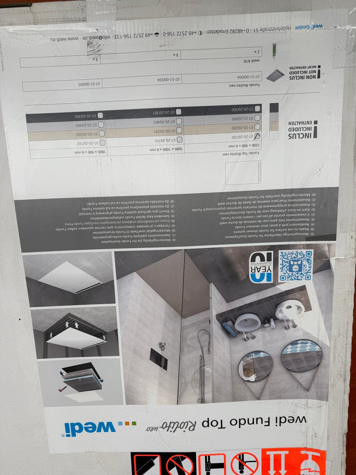 4x WEDI FUNDO TOP RIOLITO NEO 120x90 CM-NIEUW IN DOOS!, Ophalen, Nieuw, Met douche