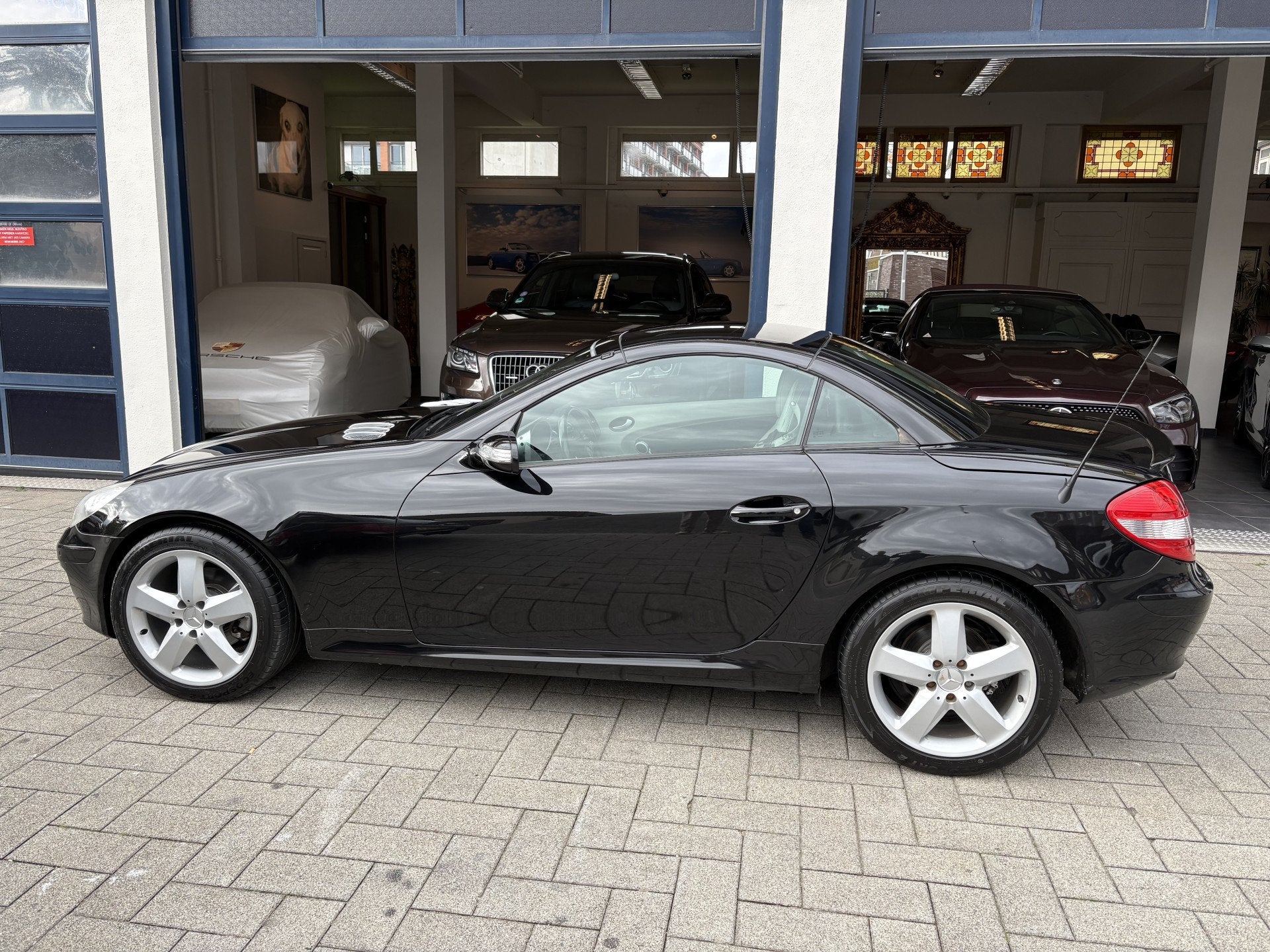 Mercedes-Benz SLK 200 K. LEDER/CLIMA/ST.VERW/AIRSCARF, Achterwielaandrijving, Gebruikt, 4 cilinders, Zwart