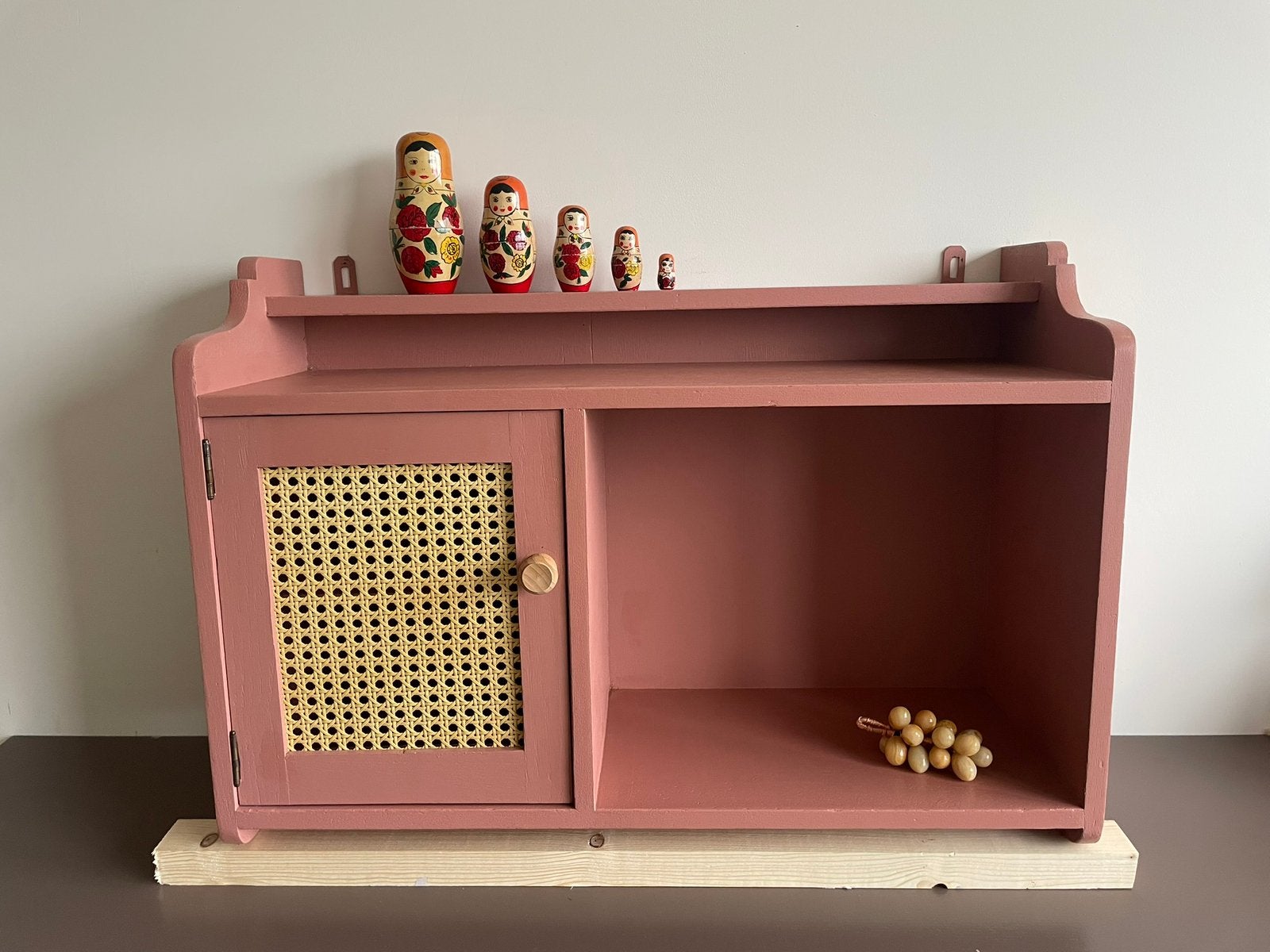 Wandkastje - gerestyled - webbing - warm roze, Huis en Inrichting, Kasten | Overige, Ophalen, Zo goed als nieuw