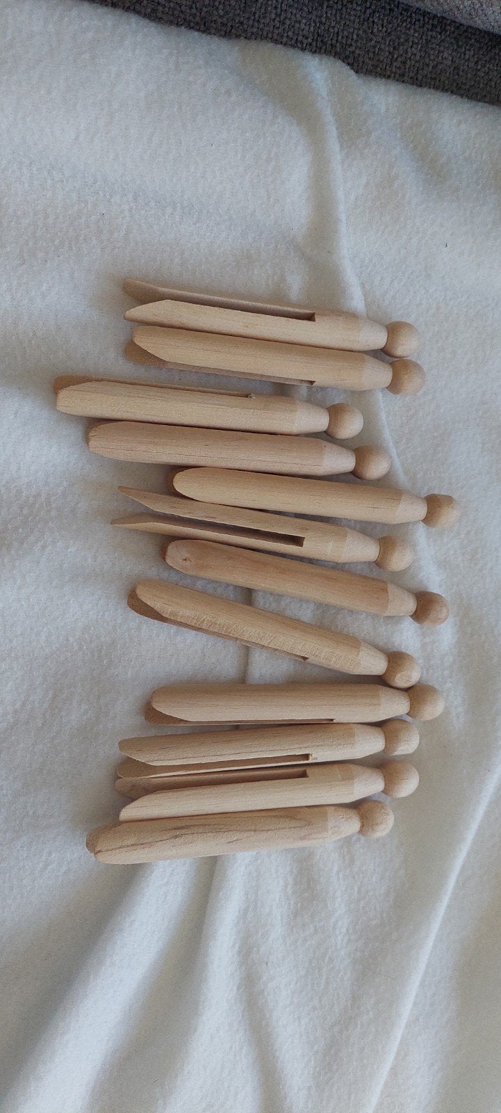 12 brocante houten knijpers - knijpers met ronde kop, Ophalen of Verzenden