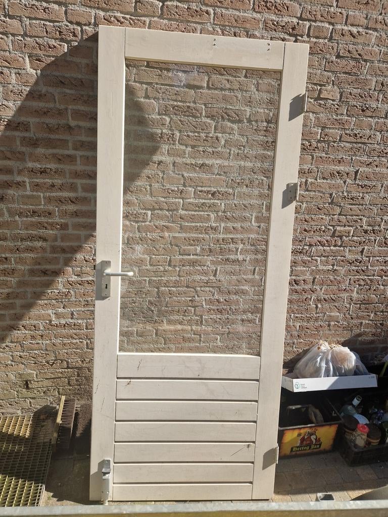 Binnendeur met glas en onderpaneel, Doe-het-zelf en Verbouw, Ophalen, Gebruikt, 80 tot 100 cm, Binnendeur