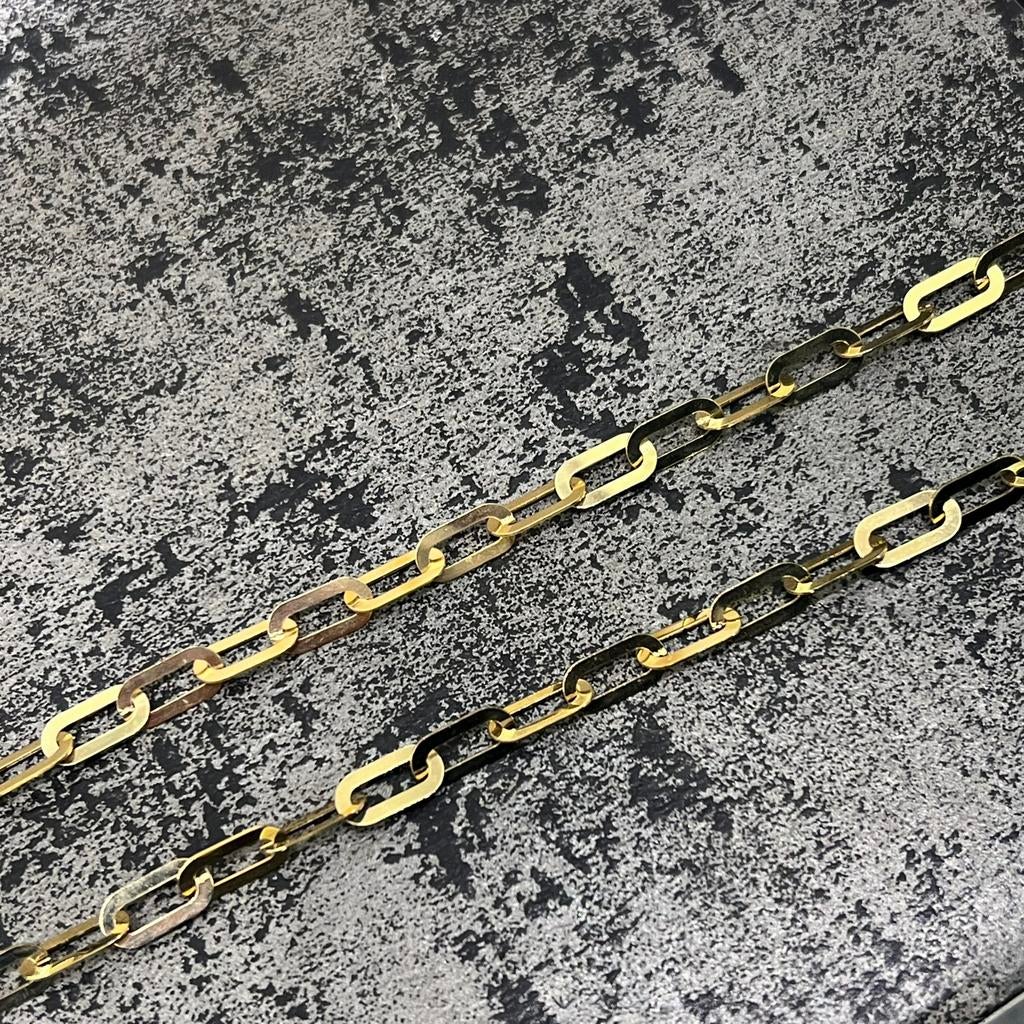14 karaat gouden ketting collier peperclip schakel, Ophalen of Verzenden, Nieuw, Goud