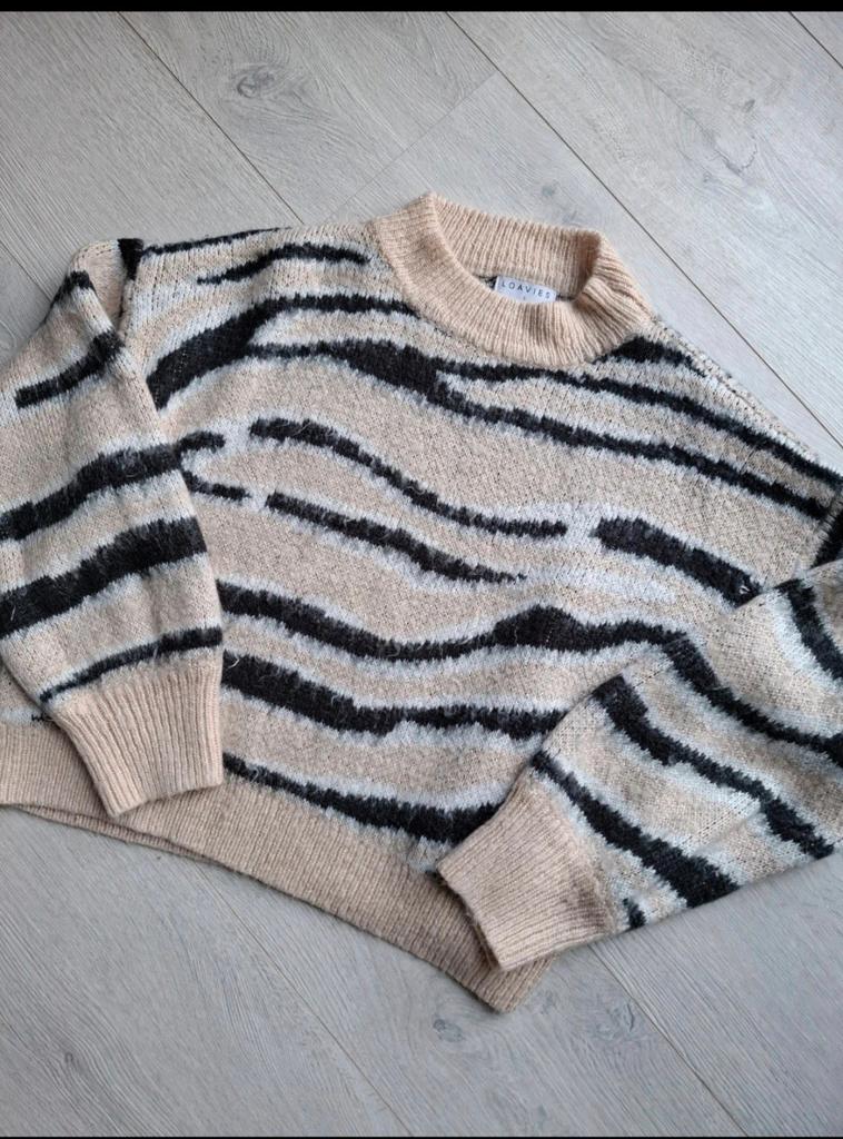Loavies  trui maat S beige streep klein gaatje, Ophalen of Verzenden, Gedragen, Beige