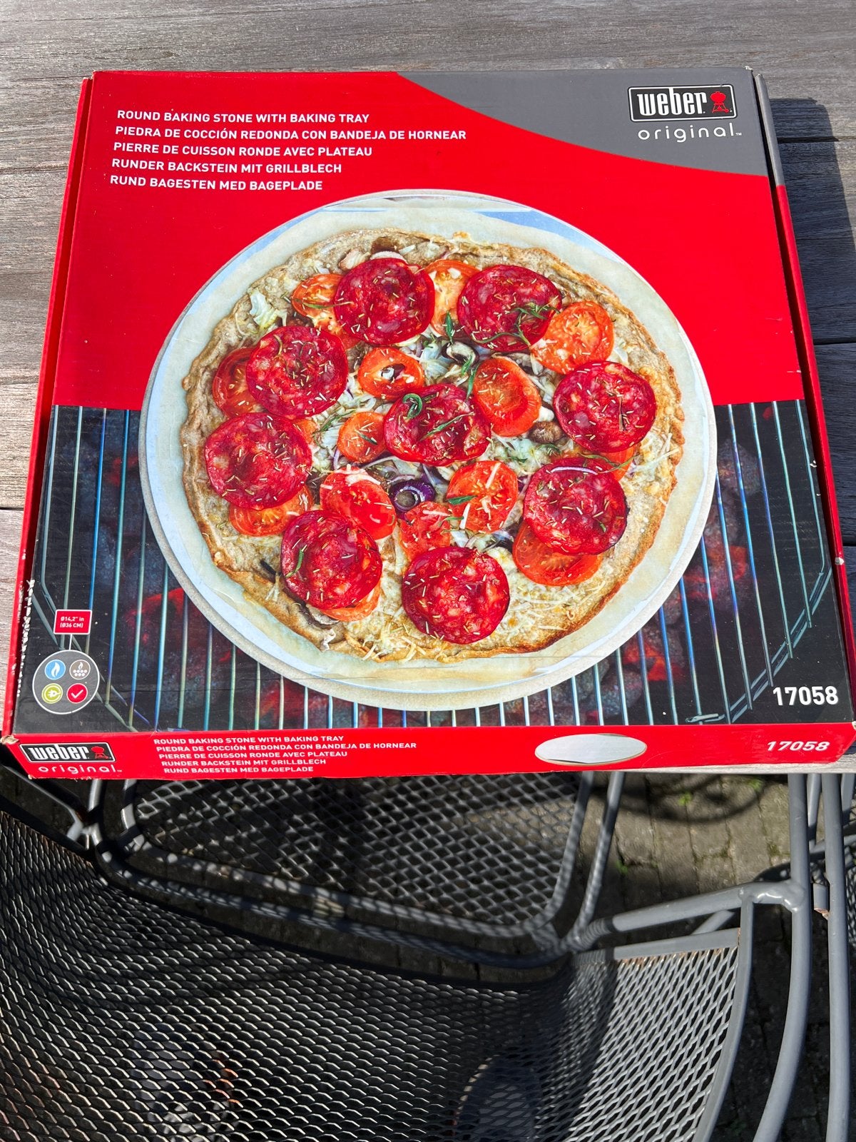 Weber Pizzasteen met bakplaat - Rond, Ophalen of Verzenden, Gebruikt