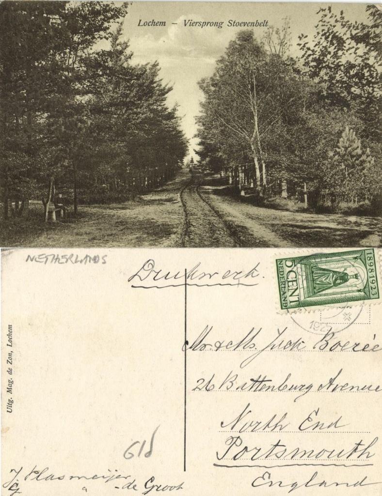 LOCHEM, Viersprong Stoevenbelt (1925) Ansichtkaart, Ophalen of Verzenden, 1920 tot 1940, Gelopen, Gelderland
