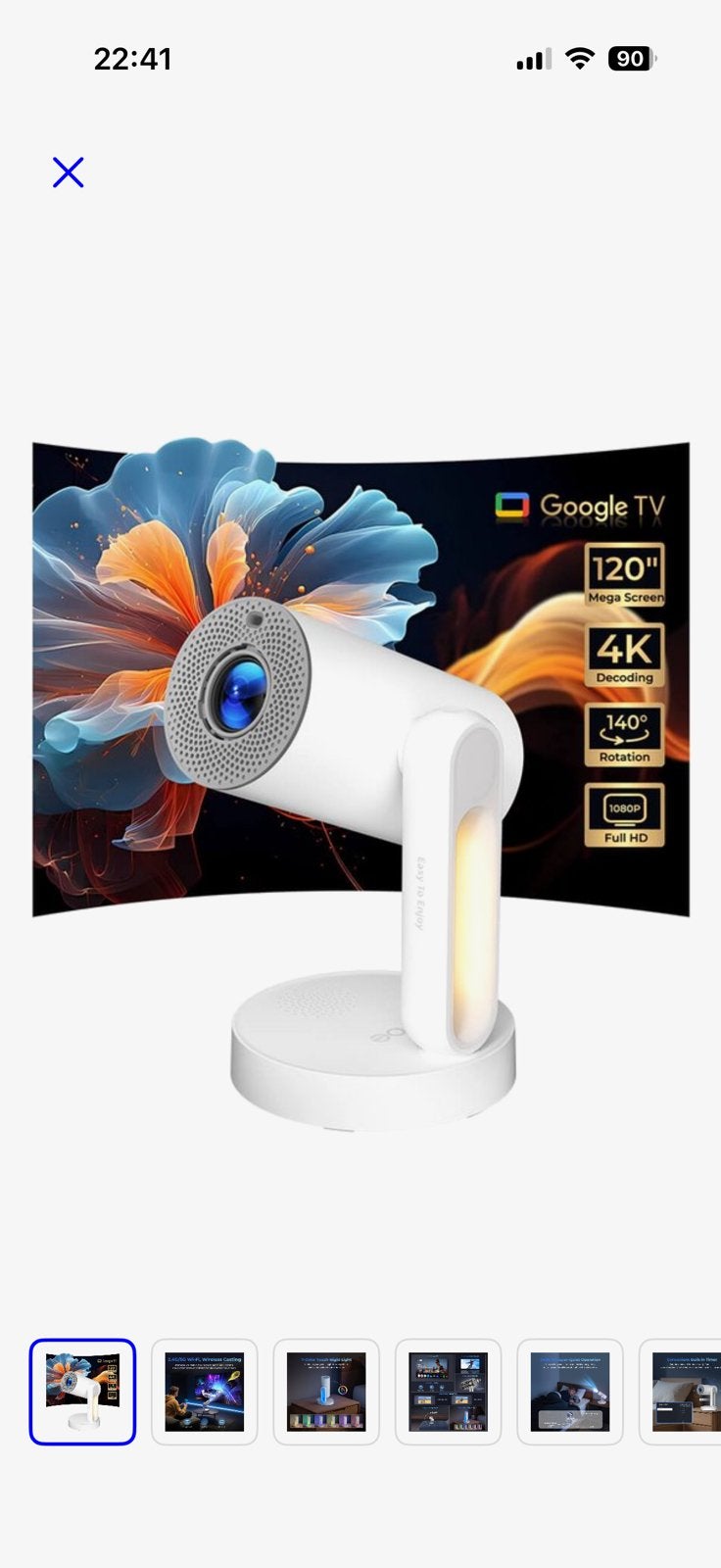 Beamer ETOE Starfish Plus Projector - en doek 100 inc, Ophalen, Zo goed als nieuw, LED