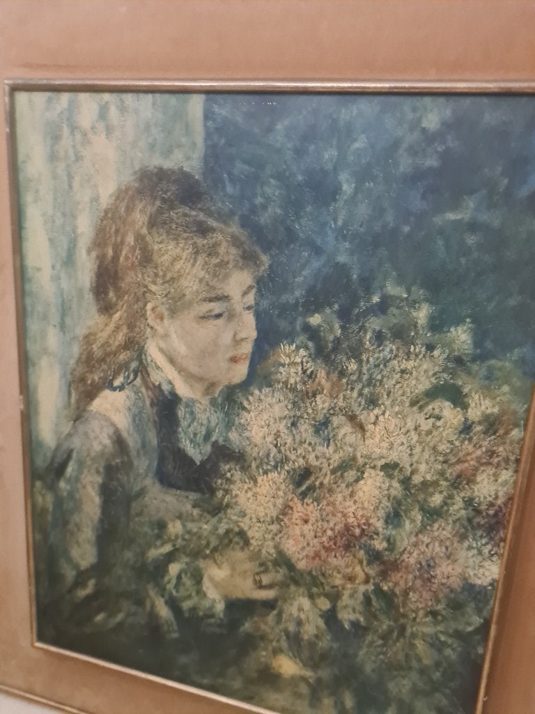 Grote vintage lijst met romantische prent foto 1 t/m 6, Schilderijlijst, Belle Vieille Brocante, Zo goed als nieuw, Jolandamonsieurs@gmail.com