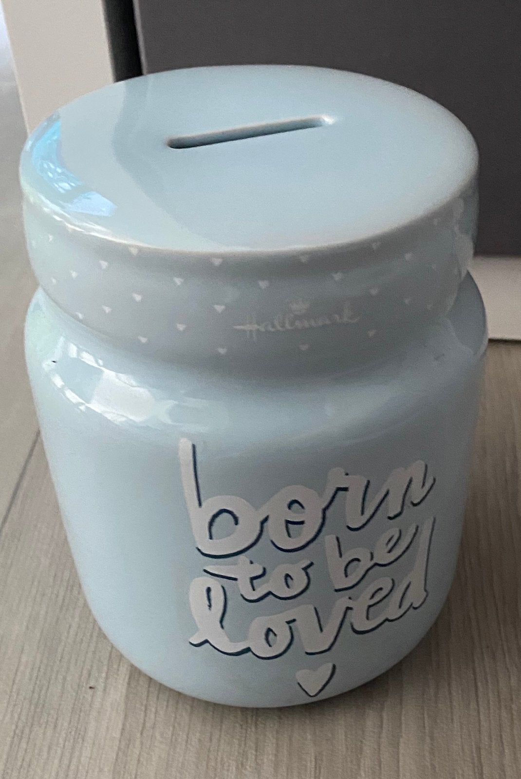 Hallmark spaarpot > geboorte jongetje, Ophalen of Verzenden, Zo goed als nieuw, Overige thema's