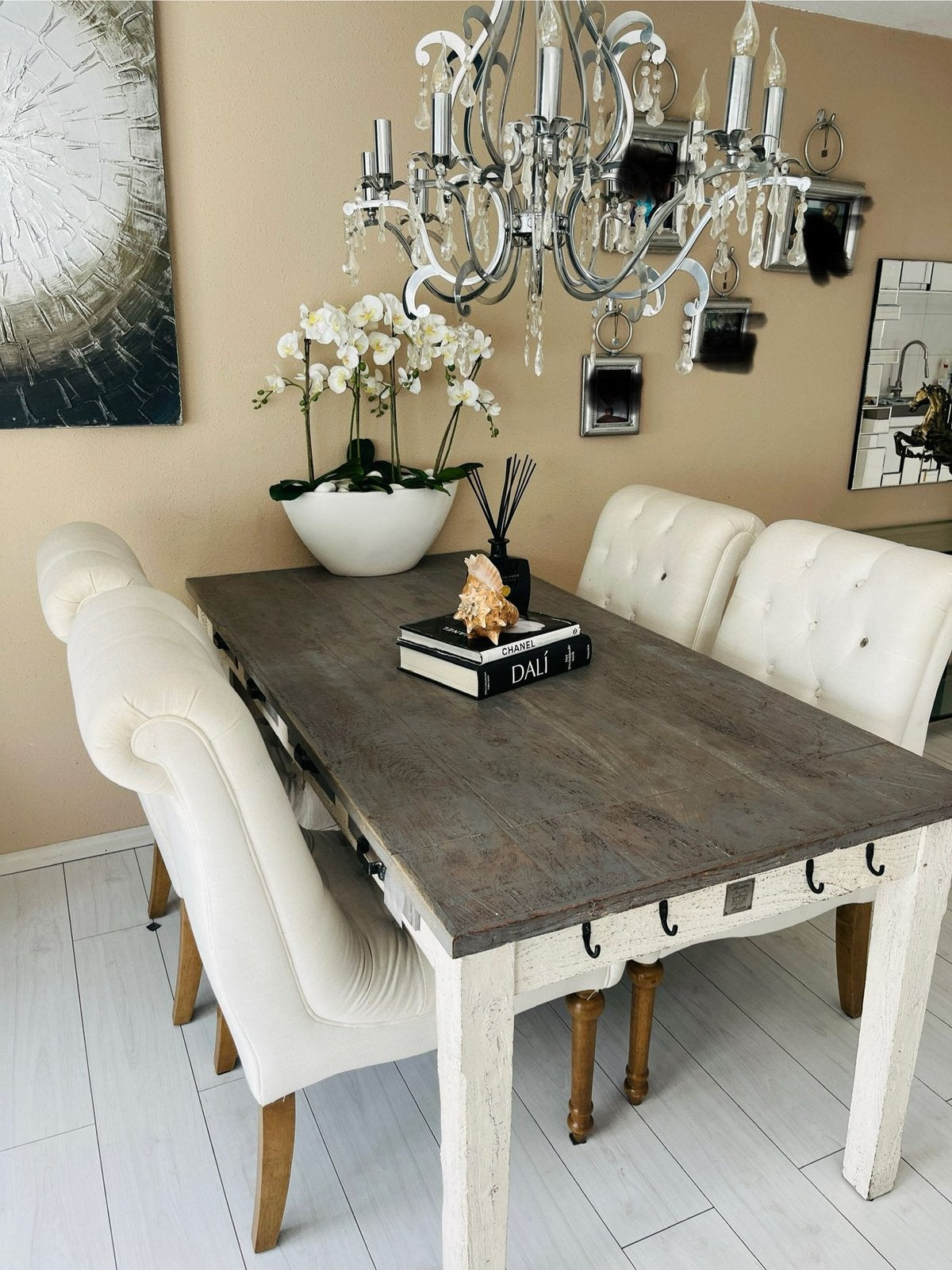 Rivièra Maison landelijke eettafel, Ophalen, 50 tot 100 cm, Zo goed als nieuw, 150 tot 200 cm