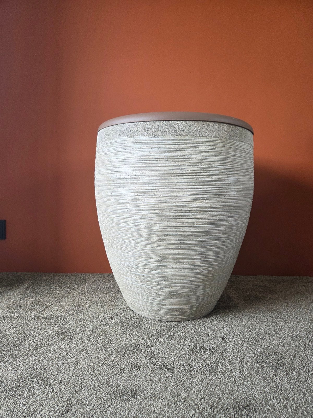 Grote bloempot met binnenpot - Beige/Bruin, Tuin en Terras, Bloempotten, Ophalen, Kunststof, Gebruikt, 40 cm of meer