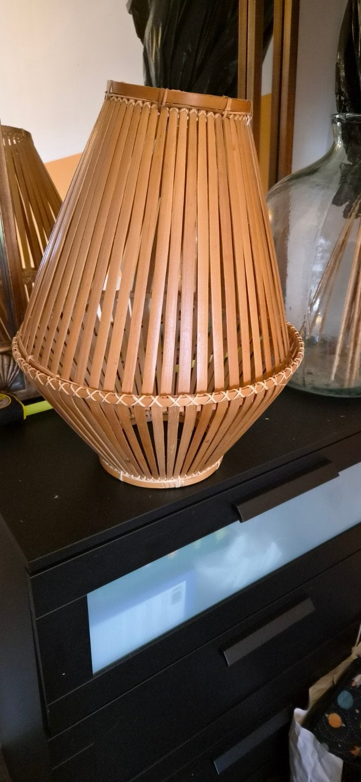 Bamboe lamp Ikea, Bruin, Zo goed als nieuw, 49 cm, Hout