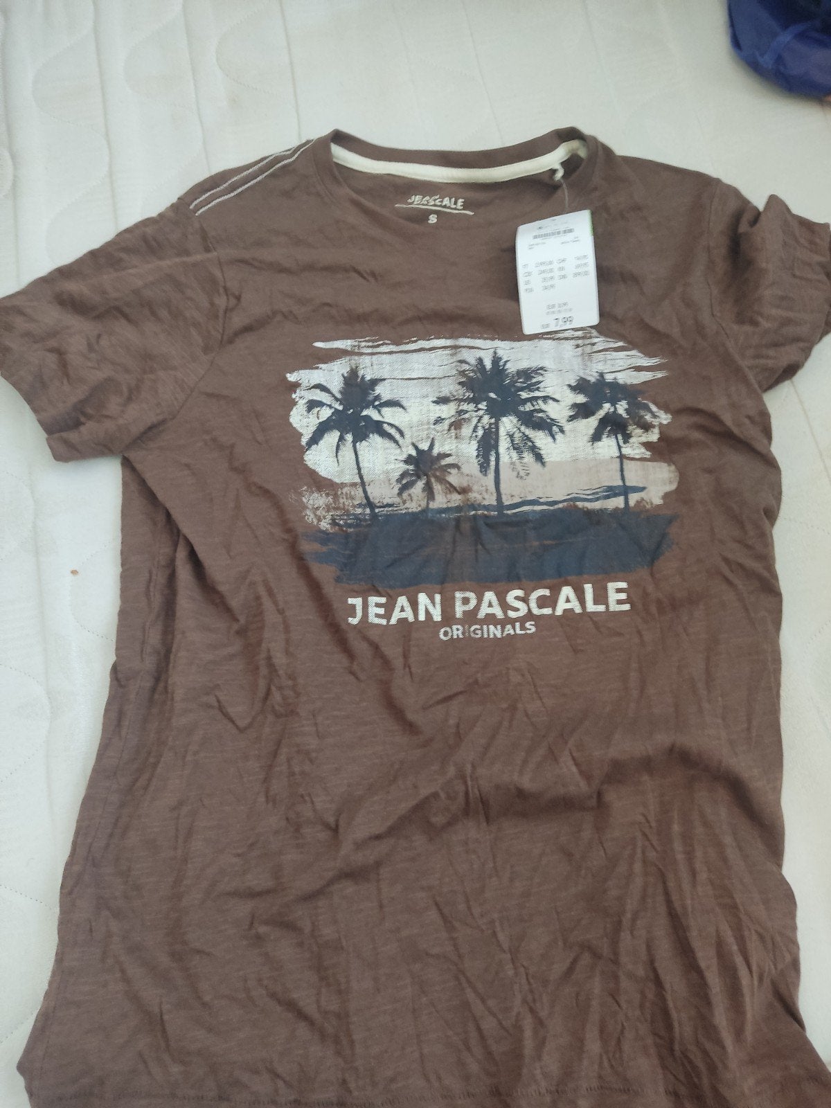 Jean Pascale T-shirt met palmboomprint - Maat S, Kleding | Heren, Ophalen, Bruin, Nieuw, Jean Pascale