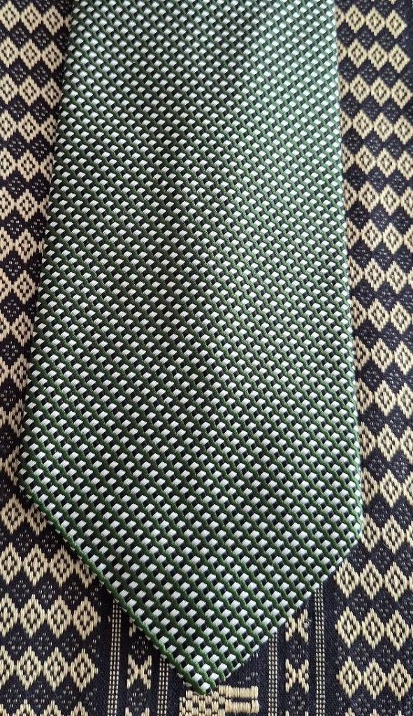 F.G. van den Heuvel Den Haag stropdas Jaquard patroon groen, Kleding | Heren, Stropdassen, Ophalen of Verzenden, Nieuw, Blauw
