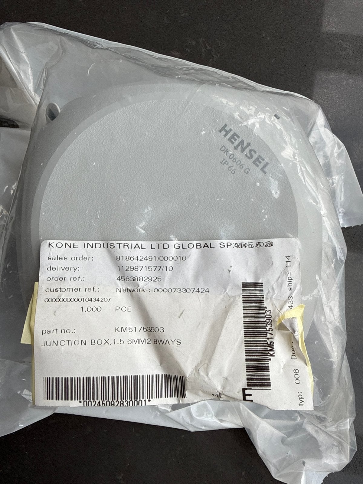 KONE Hensel DK 0606 G IP66 Aansluitdoos - 8-weg, Ophalen of Verzenden, Nieuw, Overige merken, Overige typen