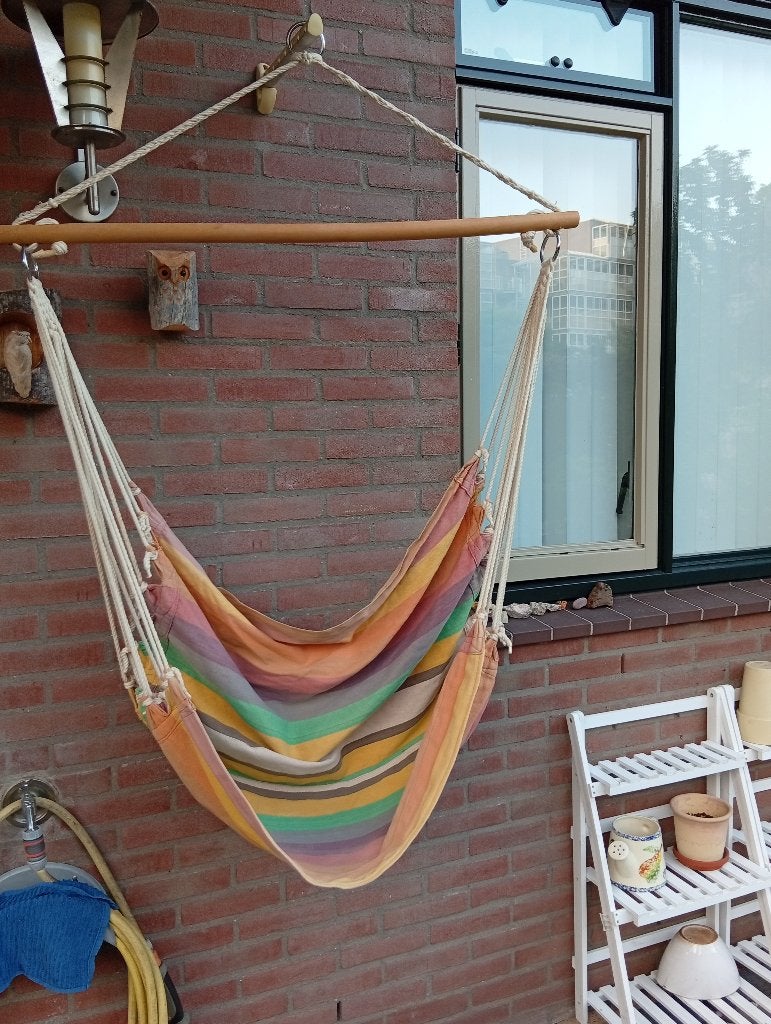 hangmatstoel gestreept katoen, Ophalen, Gebruikt, Binnen