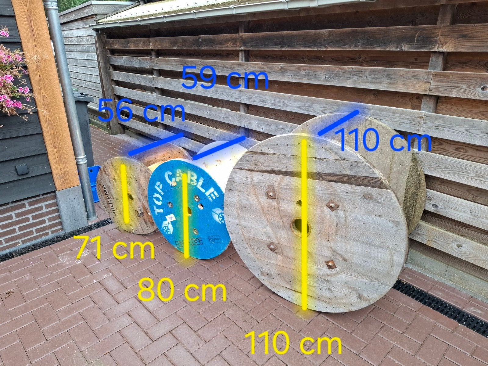 Houten kabelhaspels, Ophalen, Gebruikt