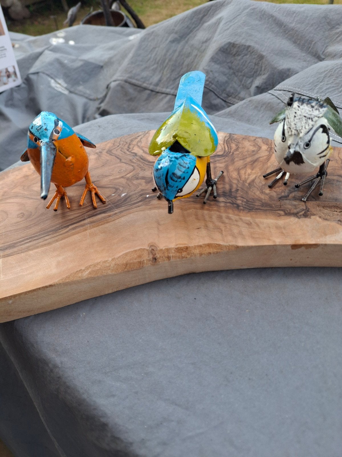 3 handgemaakte vogeltjes van gerecycled metaal, Ophalen of Verzenden, Nieuw, Vogel, Beeldje of Figuurtje