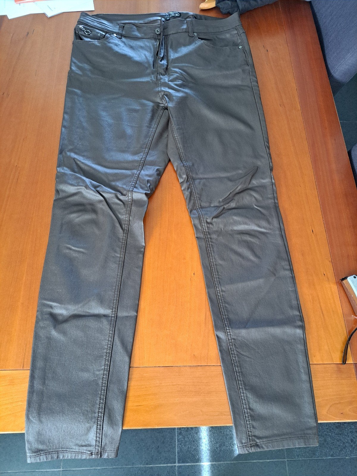 Norah gecoate broek maat 46 zwart model Berra, Bruin, Maat 46/48 (XL) of groter, Ophalen of Verzenden, Zo goed als nieuw