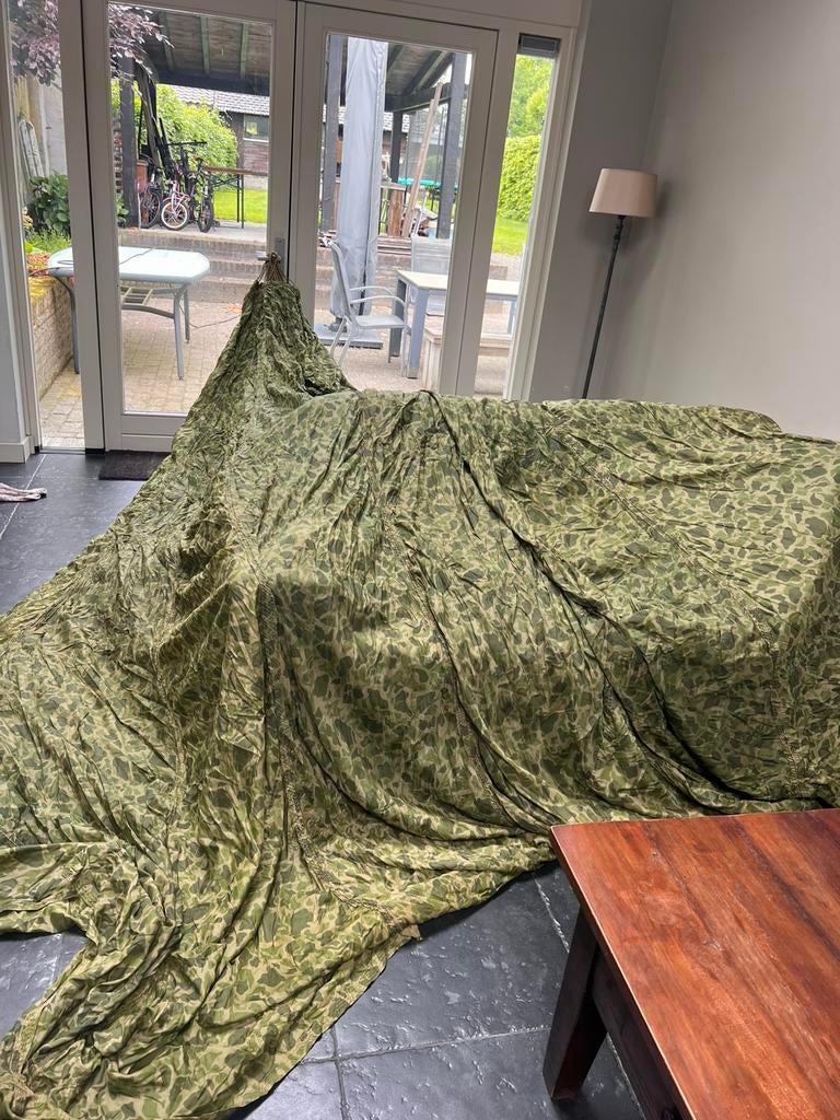 Usa ww2 parachute t5 camo airborne paratrooper, Ophalen of Verzenden, Duitsland, Helm of Baret