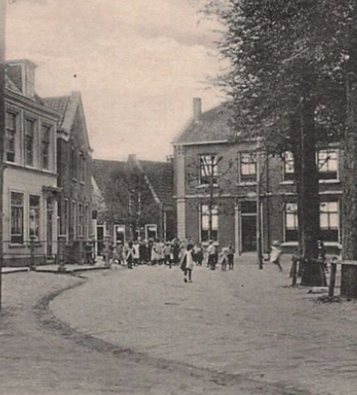 Abcoude Kerkplein 1903 veel kinderen Klein rond stempel (2x), Verzenden, Voor 1920, Gelopen, Utrecht