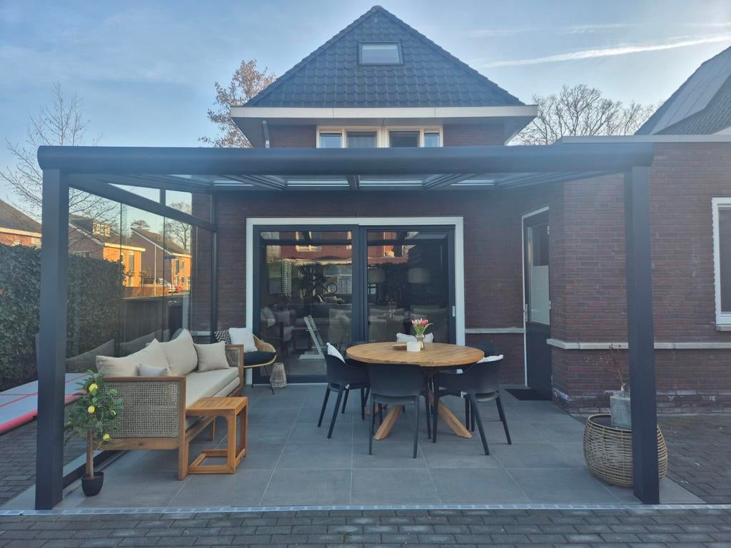 Te koop: Gumax Heavy Duty terrasoverkapping - mat antraciet, Ophalen, Zo goed als nieuw, Veranda
