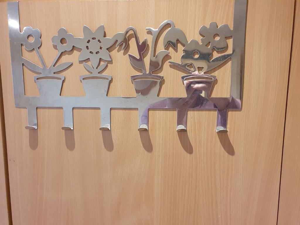 3 Metalen kapstok met bloemen of waslijn design, Huis en Inrichting, Woonaccessoires | Kapstokken, Wandkapstok, Gebruikt, Ophalen of Verzenden