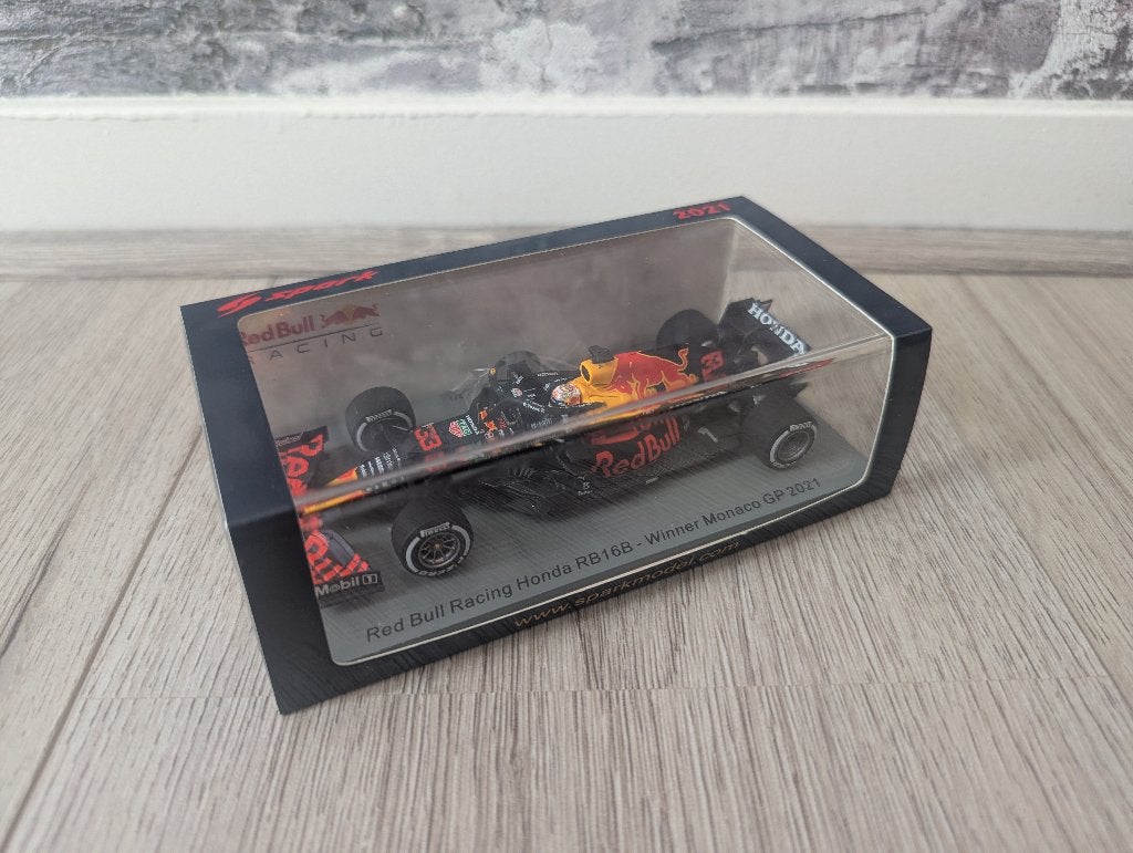 Max Verstappen: RB16B Monaco GP 2021 - 1:43 - Spark S7676, Ophalen of Verzenden, Nieuw, Auto, Overige merken