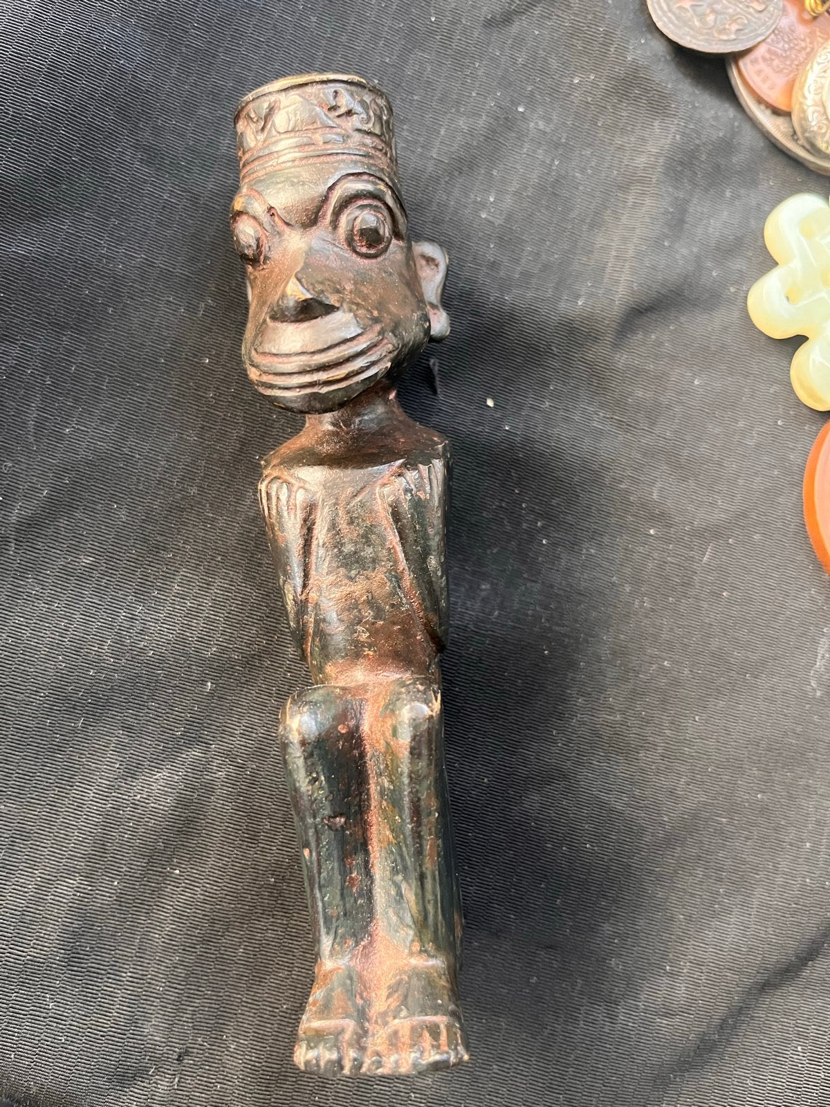 Bronzen beeldje - 14 cm hoog, Antiek en Kunst, Minder dan 20 cm, Ophalen of Verzenden, Brons, Beeld