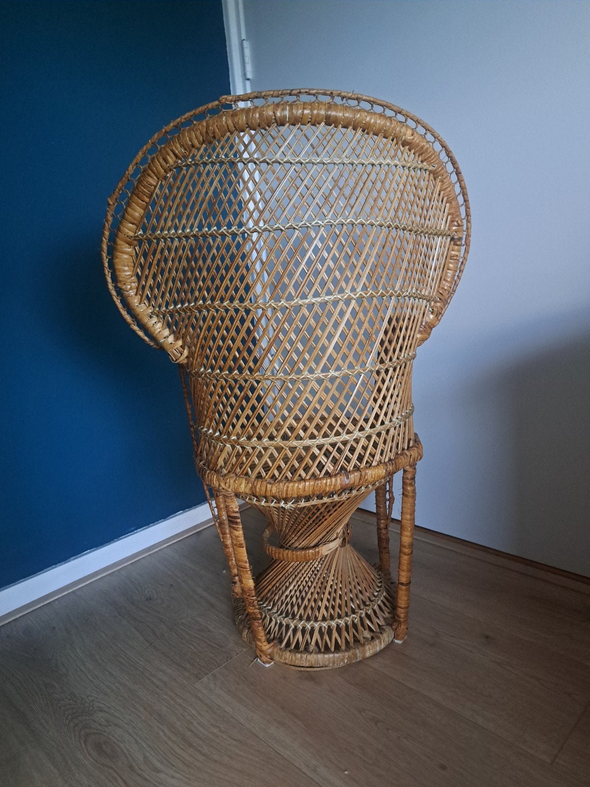Vintage rotan kinder pauwenstoel, Ophalen