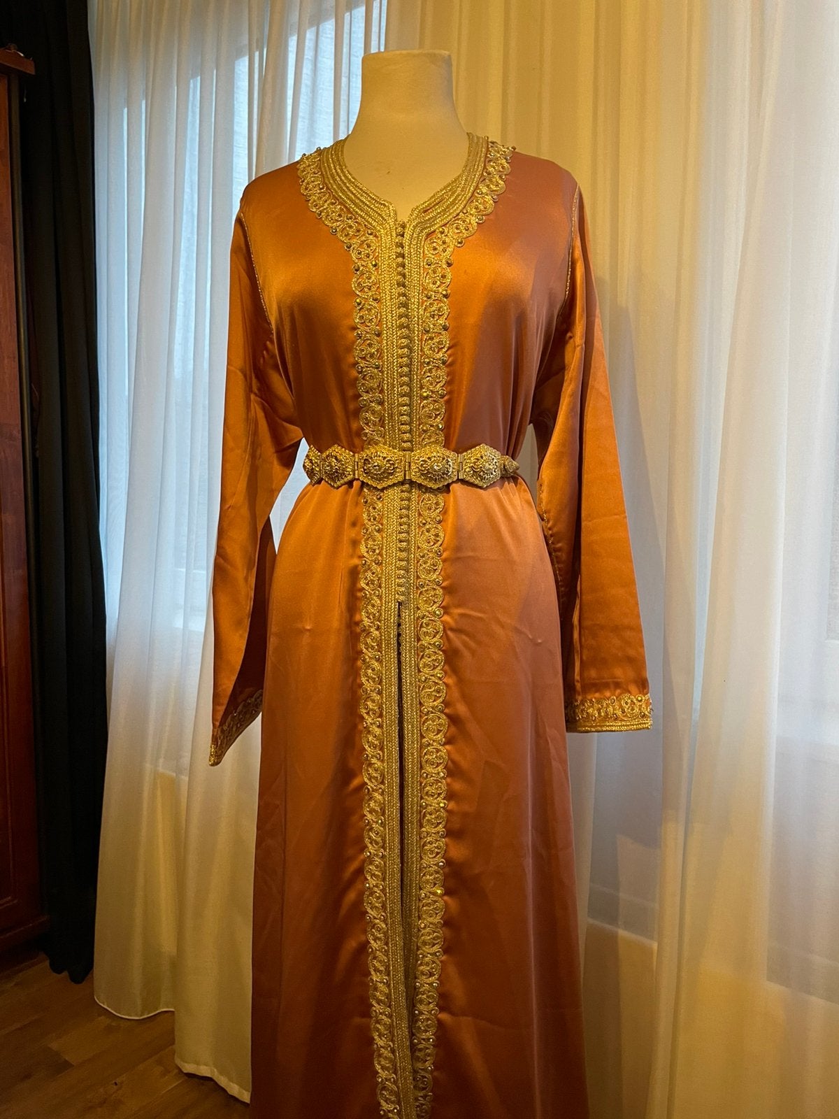 Prachtige nieuwe!! Marokkaanse jurk/ takchita/taksita, Blauw, Maat 46/48 (XL) of groter, Ophalen of Verzenden, Zo goed als nieuw