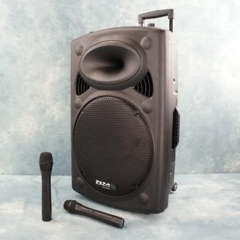 IBIZA SOUND PORT15VHF-BT MOBILE SPEAKER MET 2 DRAADLOZE MICR