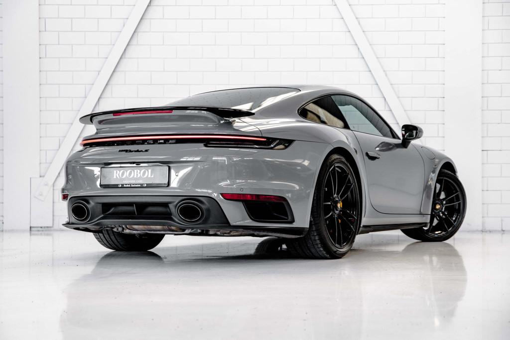 Porsche 911 Turbo S Coupé l Nardo Grijs l BOSE l Sportuitla, Auto's, Porsche, Automaat, Gebruikt, Zwart, 4 stoelen
