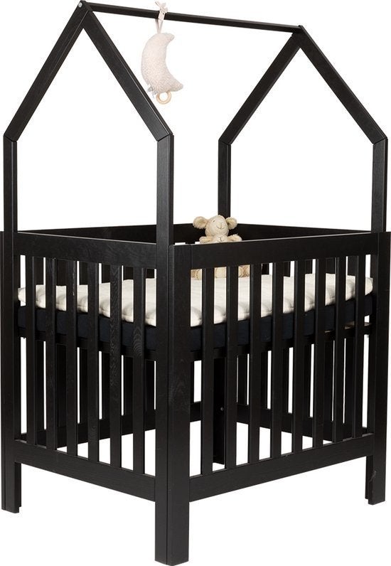 zwarte kinder box huisje, met dik boxmatras, Kinderen en Baby's, Boxen, Ophalen, Gebruikt, Rechthoekig, In hoogte verstelbaar
