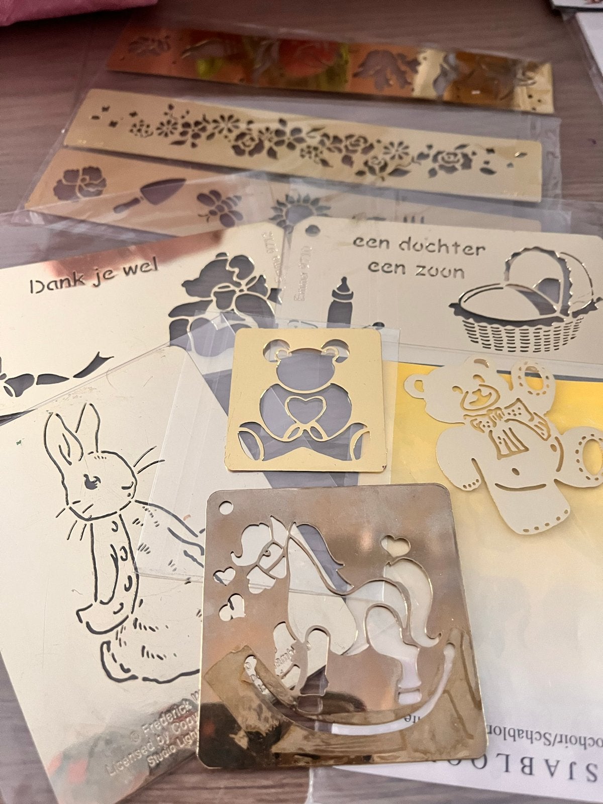 Groot Hobby Opruimpakket: Messing & Metalen Embossing Sjablo, Gebruikt, Overige thema's, Metaal, Herbruikbaar