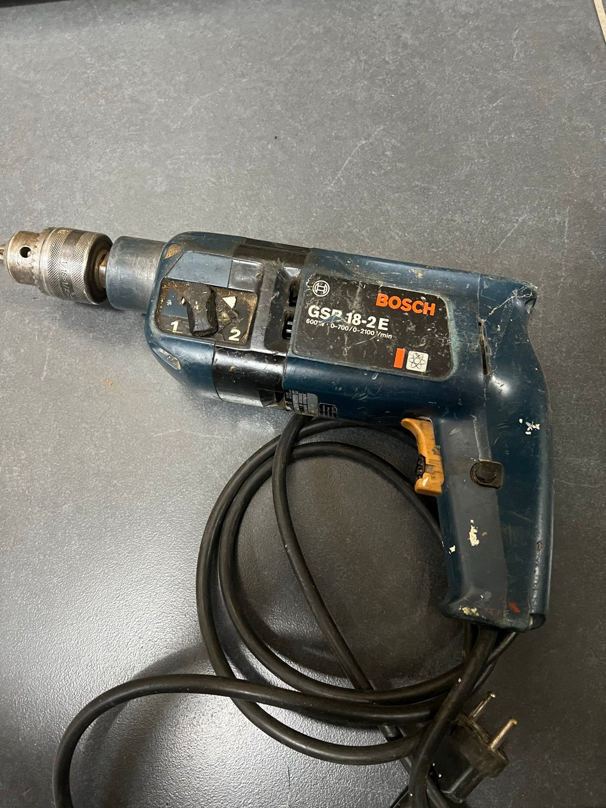 Bosch GSB 18-2 E Boormachine - Gebruikt maar functioneel, Doe-het-zelf en Verbouw, Gereedschap | Boormachines, Klopboormechanisme