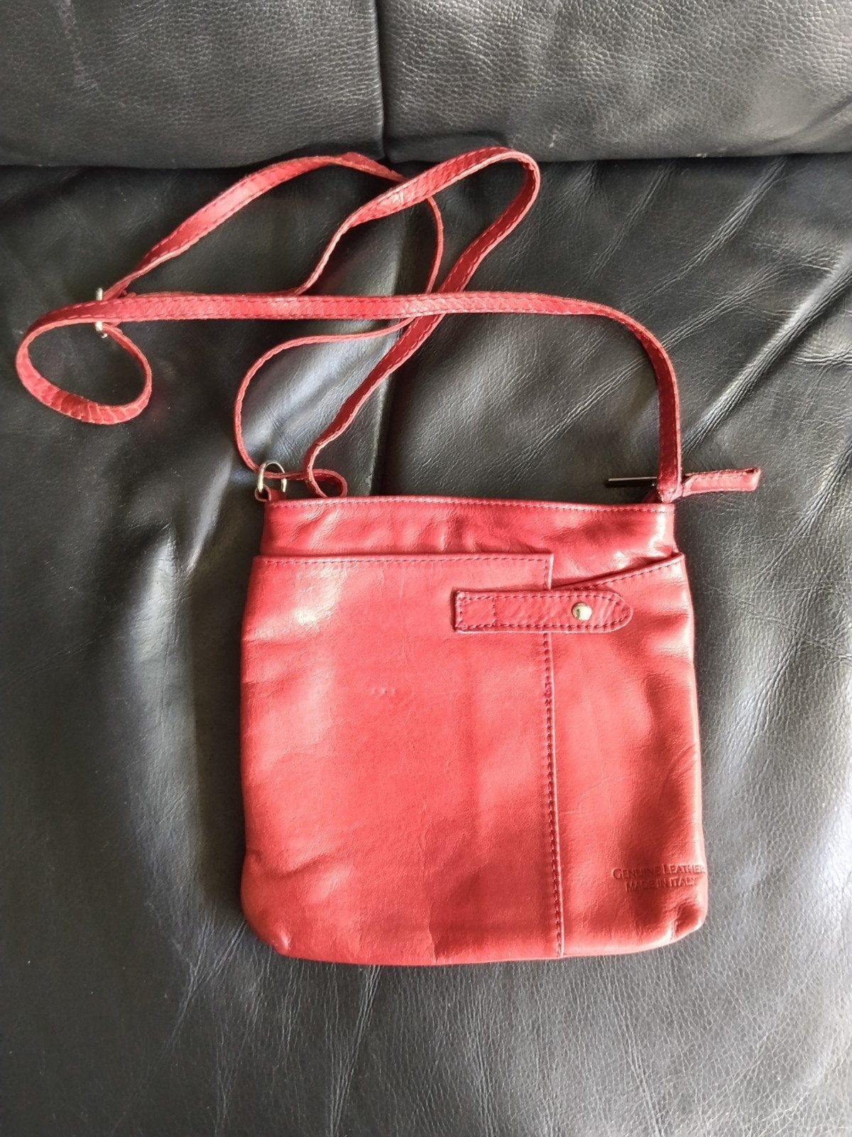 Vintage eren schoudertasje - Made in Italy, Ophalen of Verzenden, Gebruikt, Rood, Schoudertasje