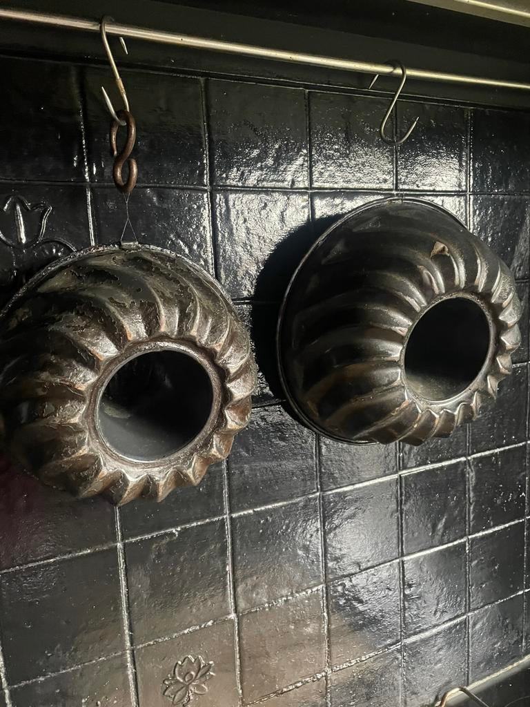 Metalen brocante bakvormen (tulband), Ophalen of Verzenden