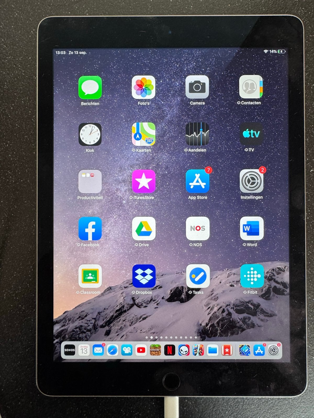 Apple iPad Air 2 2014 32GB - Zonder snoer/adapter, Computers en Software, Gebruikt, 32 GB, Wit, Apple iPad Air